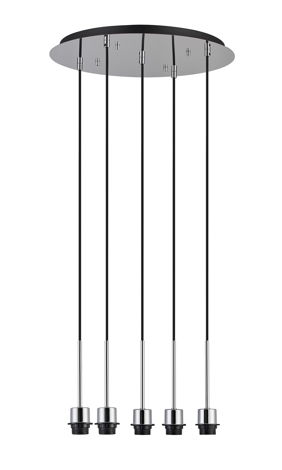 D0906CH  Carrie 45cm Polished Chrome 5 Light Round E27 Universal Pendant (FRAME ONLY), Suitable For A Vast Selection Of Shades